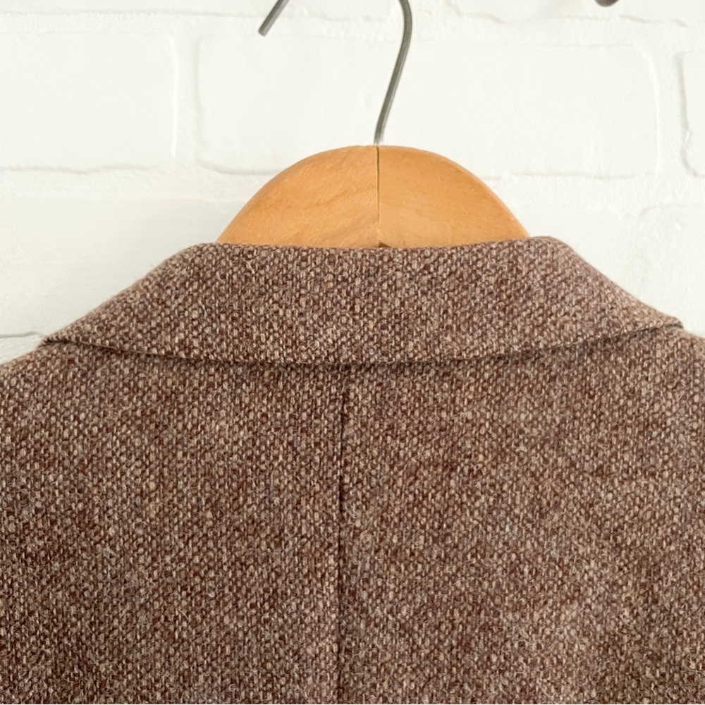 Vintage Wool Tweed Blazer Brown Heritage Power Jacket Canada Size 44S - Picture 10 of 16